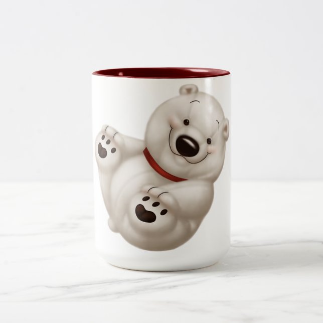 polar bear Two-Tone coffee mug (Center)