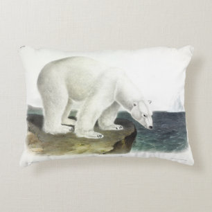 Polar Bear (Ursus Maritimus), Audubon's Quadrupeds Decorative Cushion