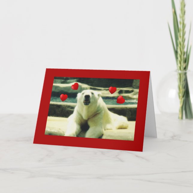Polar Bear Valentine Greeting Card (Front)