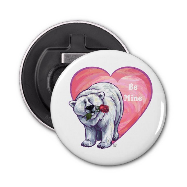Polar Bear Valentine's Day Bottle Opener (Front)