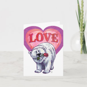 Polar Bear Valentine's Day Holiday Card