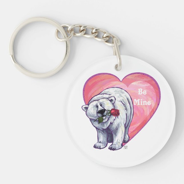 Polar Bear Valentine's Day Key Ring (Front)