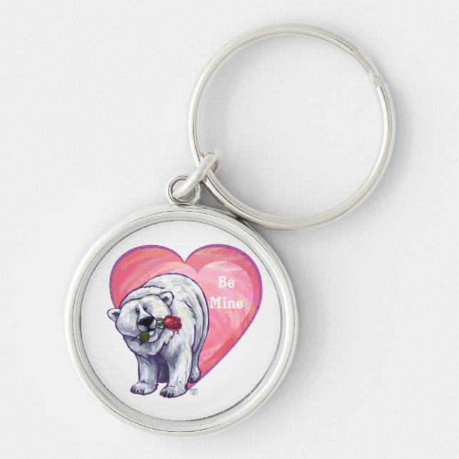 Polar Bear Valentine's Day Key Ring (Front)