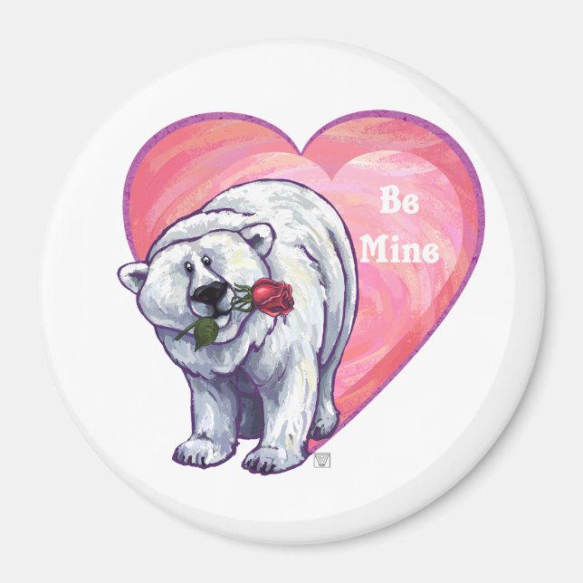 Polar Bear Valentine's Day Magnet (Front)