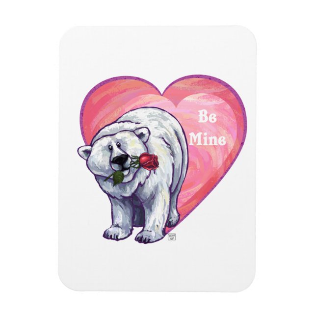 Polar Bear Valentine's Day Magnet (Vertical)