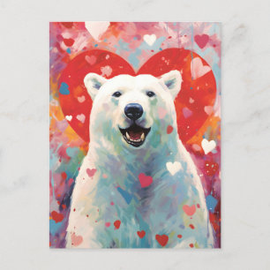 Polar Bear Valentine's Day  Postcard