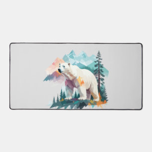Polar Bear Vector Art Animal Majestic Nature Wild Desk Mat