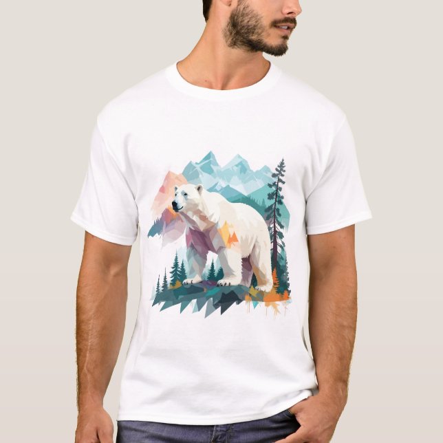 Polar Bear Vector Art Animal Majestic Nature Wild T-Shirt (Front)
