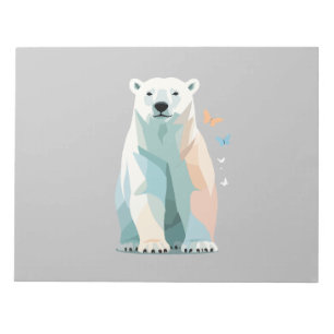 Polar Bear Vector Painting Adorable Fun Animal Art Notepad