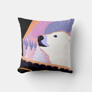 Polar Bear Viewing Winter Scene from Theater Cushion