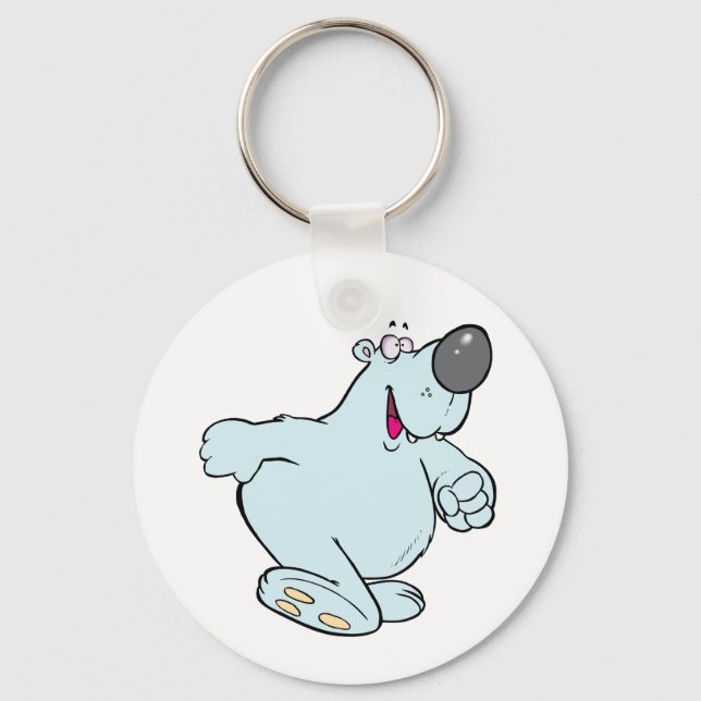 Polar Bear Walking Keychain (Front)