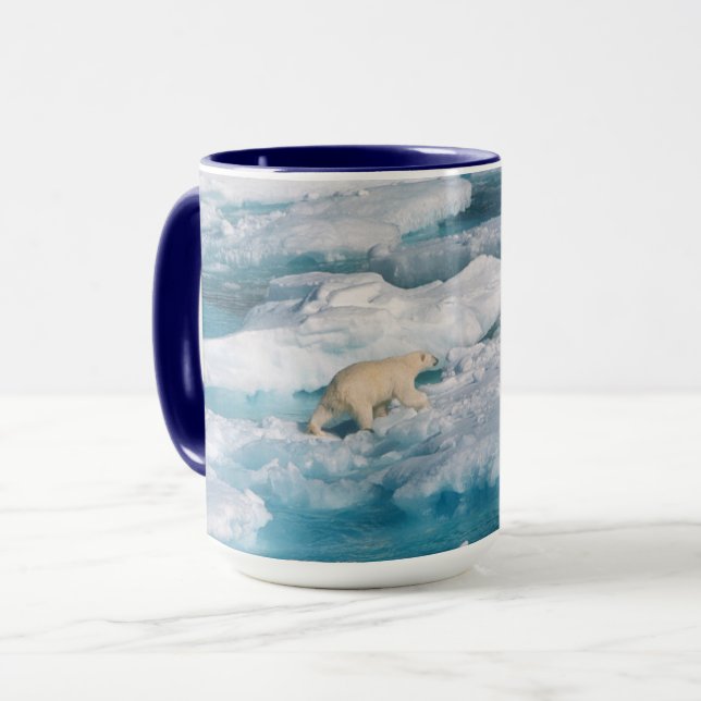 Polar Bear walking on the Sea Mug (Front Left)