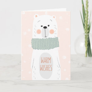 Polar Bear / Warm wishes   Custom Christmas Card