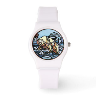 Polar Bear Watch Native Art Bear Wrist Watch