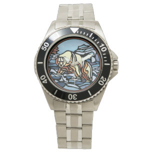Polar Bear Watch Native Art Bear Wrist Watch