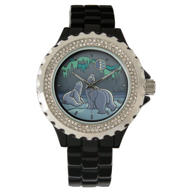 Polar Bear Watch Wildlife Art Bear Wrist Watch (Front)