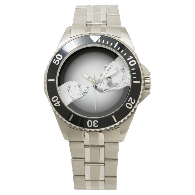 Polar Bear Watch Wildlife Art Bear Wrist Watch (Front)