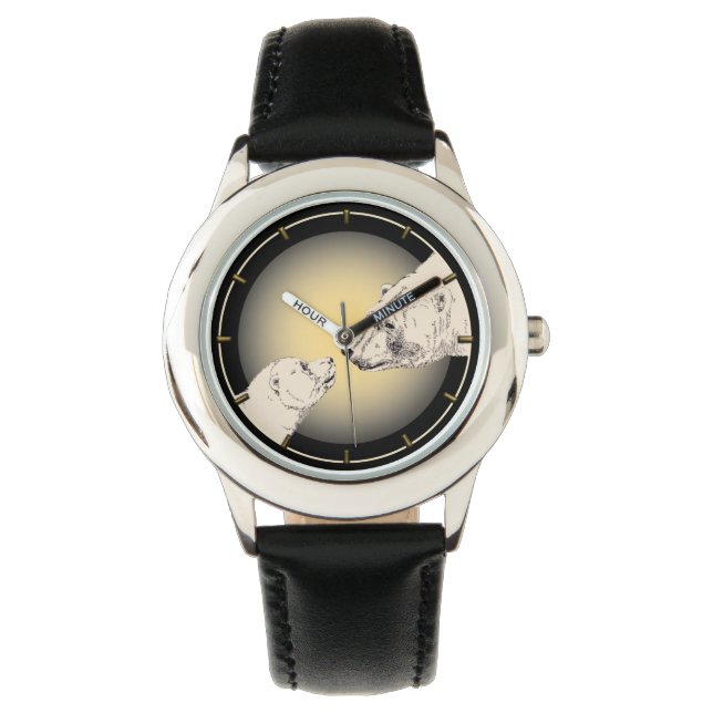 Polar Bear Watch Wildlife Art Bear Wrist Watch (Front)