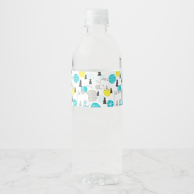 Polar bear water bottle label (Front)