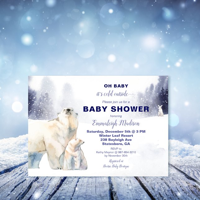 Polar Bear Watercolor Baby Shower (Creator Uploaded)