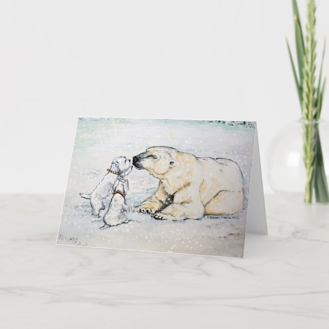 Polar Bear Westies Holiday Card (Front)