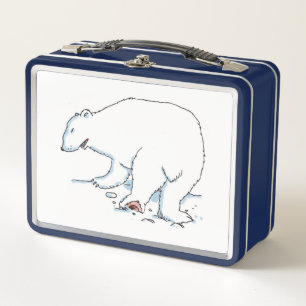 Polar Bear white and blue lunchbox