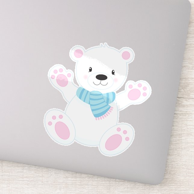 Polar Bear, White Bear, Cute Bear, Bear With Scarf (Detail)