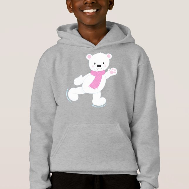 Polar Bear, White Bear, Ice Skating Bear, Scarf (Front)