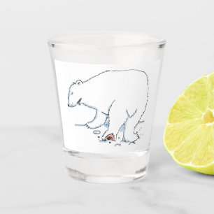 Polar Bear white shot glass