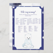Polar Bear Who's My Mummy Baby Shower Game (Front/Back)