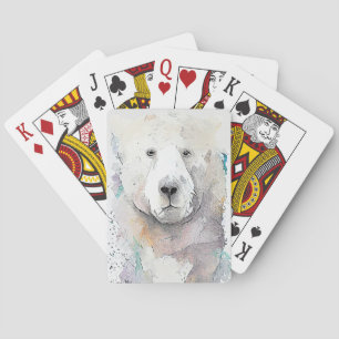 Polar Bear Wild Animal Nature Watercolor Art Playing Cards