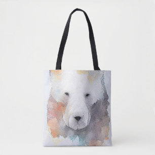 Polar Bear Wild Animal Nature Watercolor Art Tote Bag