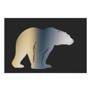 Polar Bear Wildlife Nature Illustration Silhouette Poster