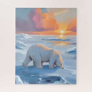 Polar Bear Winter Animal Painting Jigsaw Puzzle