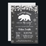 Polar Bear Winter Baby Shower Chalkboard Invitation<br><div class="desc">Polar Bear Winter Baby Shower Invitation. White Snowflake. Boy or Girl Baby Shower Invitation. Winter Holiday Baby Shower Invite. Chalkboard Background. Black and White. For further customisation,  please click the "Customise it" button and use our design tool to modify this template.</div>