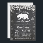 Polar Bear Winter Baby Shower Chalkboard Invitation<br><div class="desc">Polar Bear Winter Baby Shower Invitation. White Snowflake. Boy or Girl Baby Shower Invitation. Winter Holiday Baby Shower Invite. Chalkboard Background. Black and White. For further customisation,  please click the "Customise it" button and use our design tool to modify this template.</div>