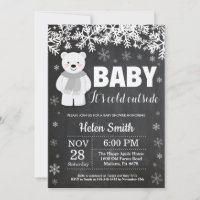Polar Bear Winter Baby Shower Chalkboard
