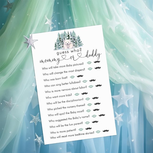 Polar Bear Winter Baby Shower "Guess Who" Game (Creator Uploaded)