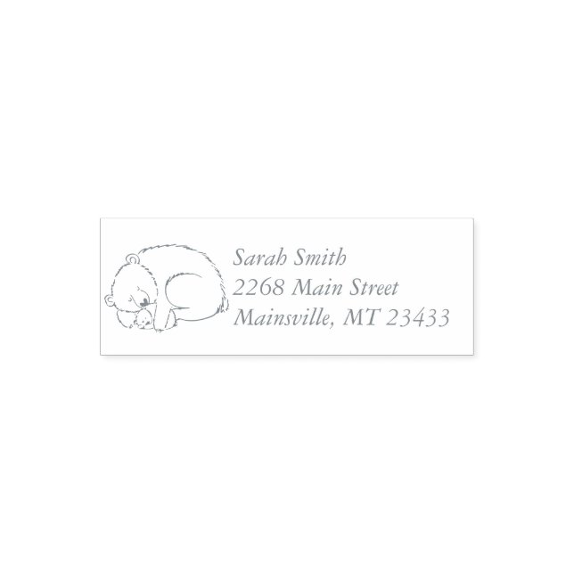 Polar Bear Winter Baby Shower Self-inking Stamp (Design)
