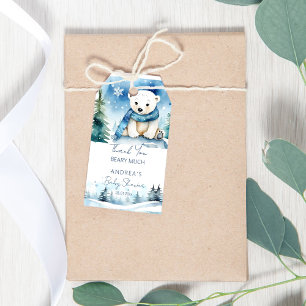 Polar bear winter baby shower thank you favour gift tags