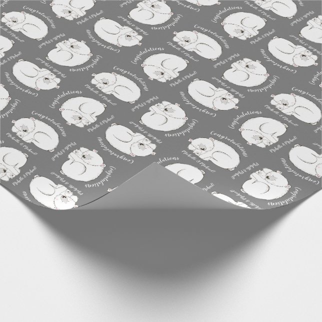 Polar Bear Winter Baby Shower Wrapping Paper (Corner)