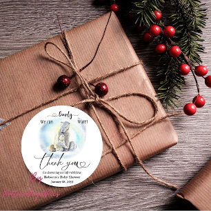 Polar Bear Winter Bearly Wait Baby Shower Favor Classic Round Sticker
