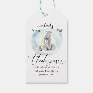 Polar Bear Winter Bearly Wait Baby Shower Favour Gift Tags