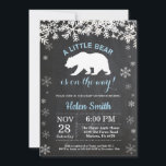 Polar Bear Winter Boy Baby Shower Chalkboard Invitation<br><div class="desc">Polar Bear Winter Boy Baby Shower Invitation. White Snowflake. Boy Baby Shower Invitation. Winter Holiday Baby Shower Invite. Chalkboard Background. Black and White. For further customisation,  please click the "Customise it" button and use our design tool to modify this template.</div>