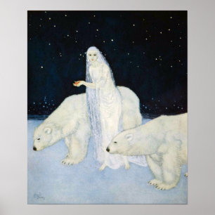 Polar Bear Winter Magic Poster Print Edmund Dulac