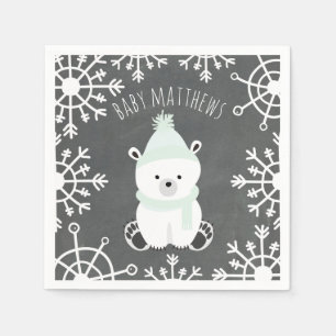 Polar Bear Winter Neutral Baby Shower Napkins