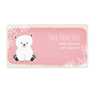 Polar Bear Winter Pink Girl Baby Shower