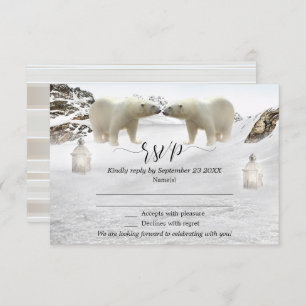 Polar Bear Winter Wedding RSVP Card