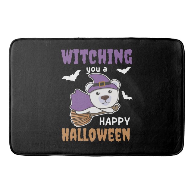 Polar Bear Witch Witches Witching You A Happy Bath Mat (Front)