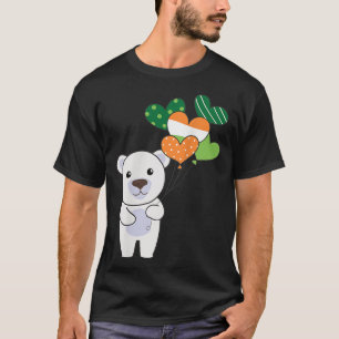 Polar Bear With Ireland Balloons Cute Animals For T-Shirt